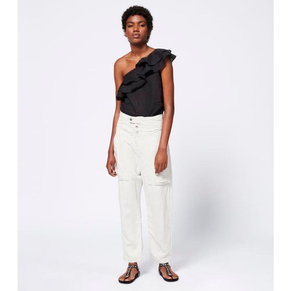 Isabel Marant Etoile Lago Linen Trousers Pants Ecru Cream Women's 36 / US Small - Picture 2 of 15